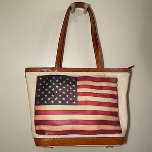Stars and Stripes Leather Tote
